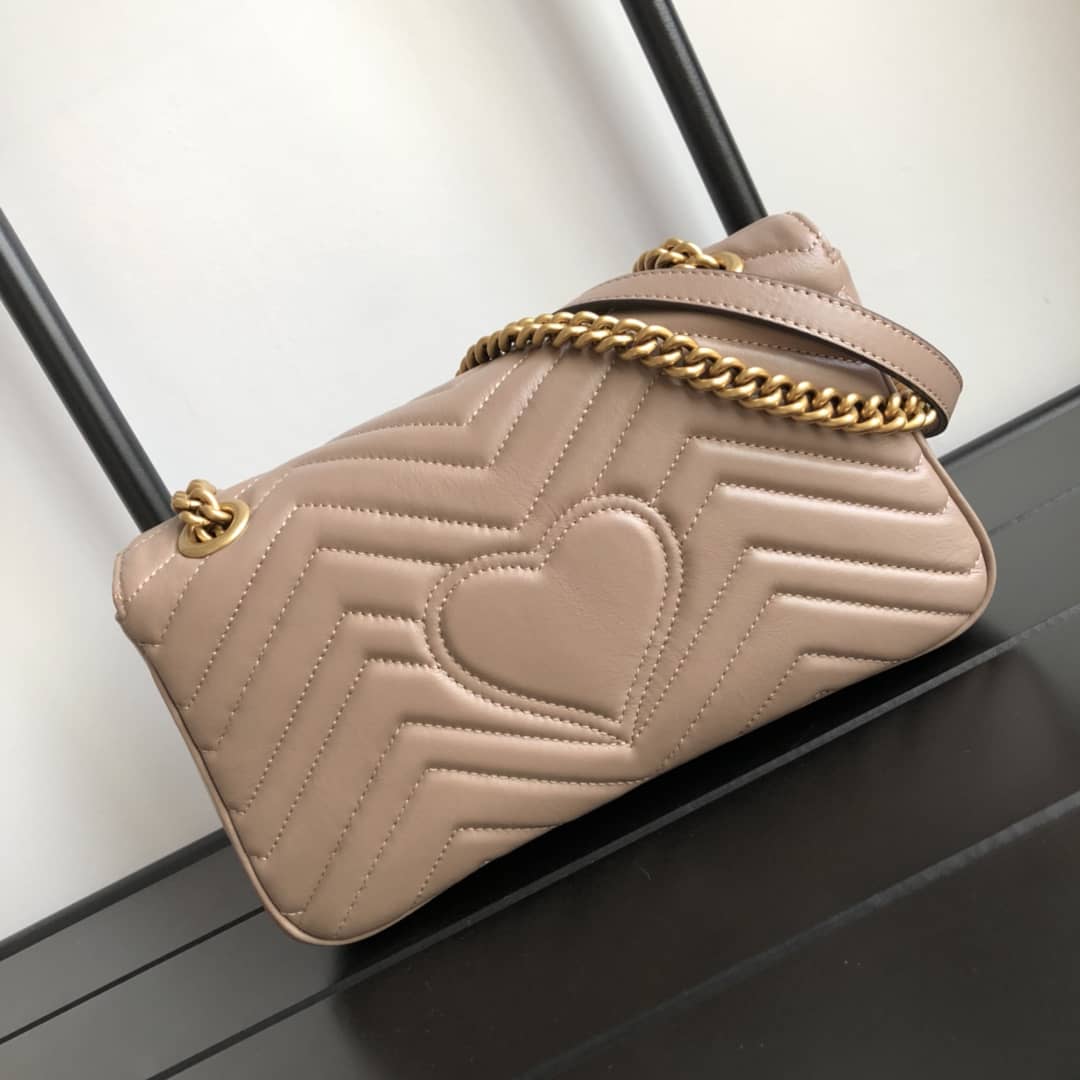 Gvc*1 GG Marmont Matelasse Shoulder Bag Replica Khaki 443497