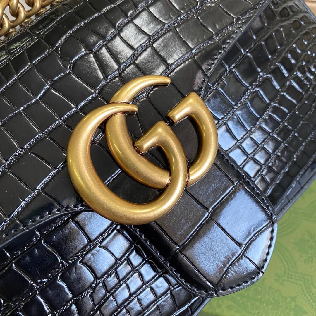 Gvc*1 GG Marmont Matelasse Shoulder Bag Replica Black 443497