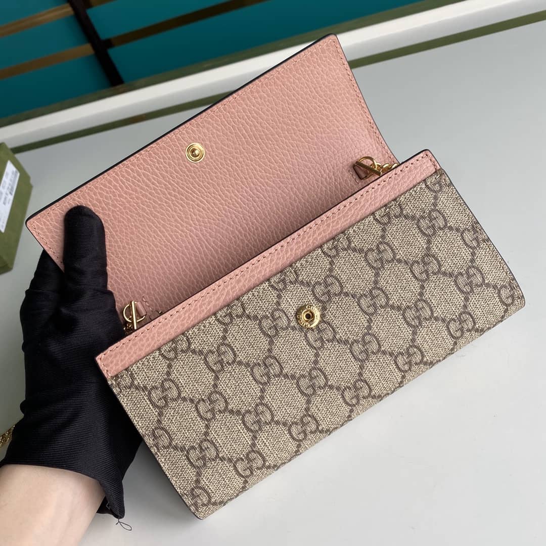 Gvc*1 GG Marmont Leather Chain Wallet Replica 546585