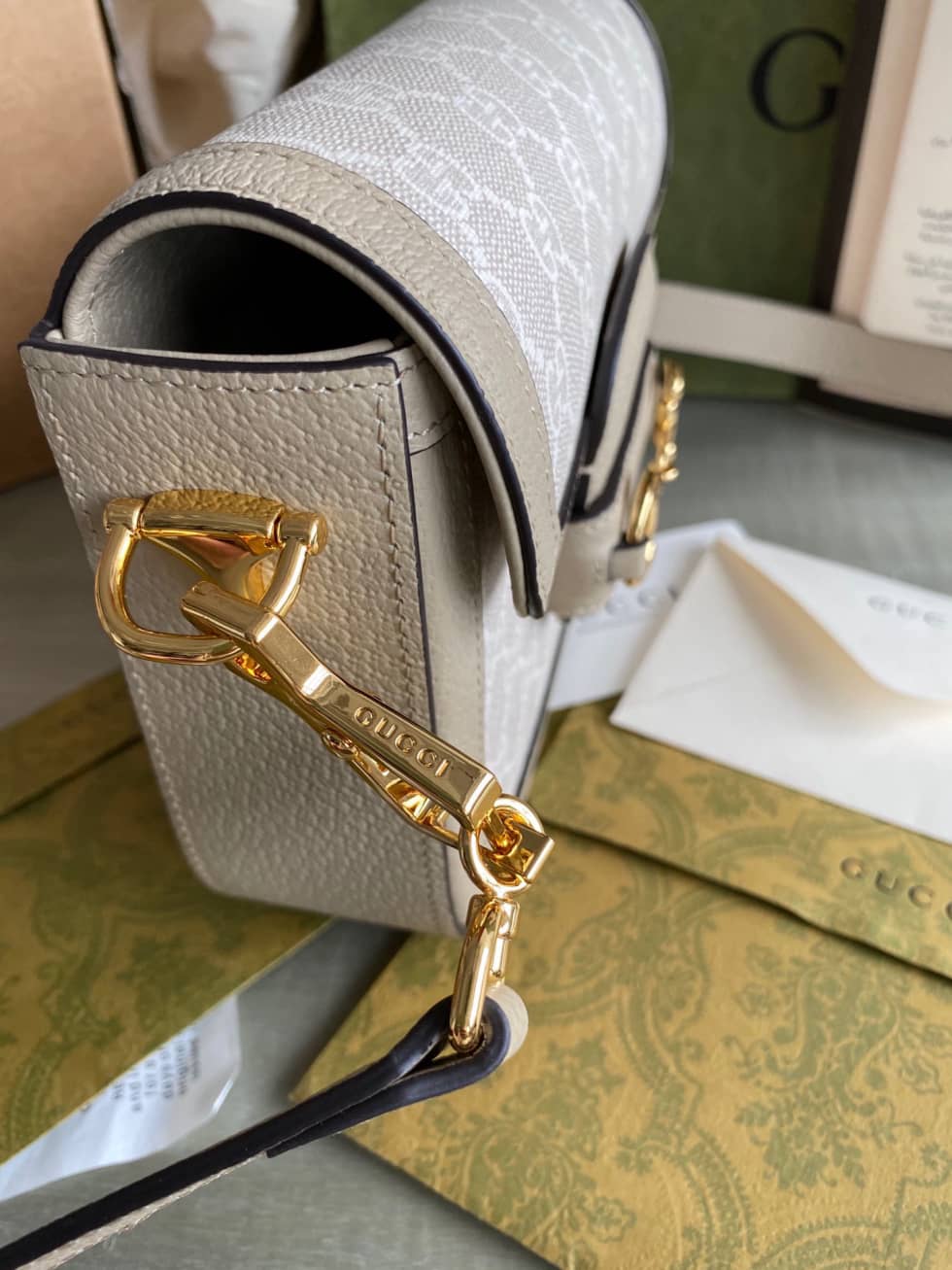 Gvc*1 Horsebit 1955 Mini Shoulder Bag White 658574 Replica