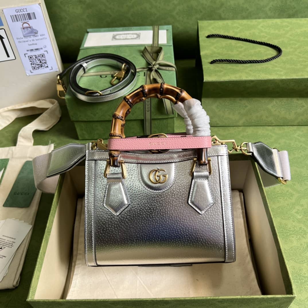 Gvc*1 Diana Mini Tote Silver 702732 Replica Bag