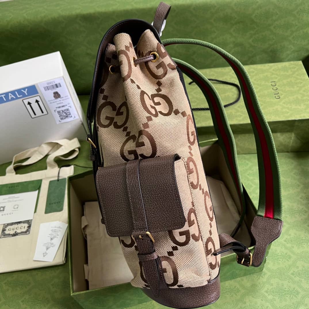Gvc*1 Jumbo GG Canvas Leather Brown 678829 Replica Backpack