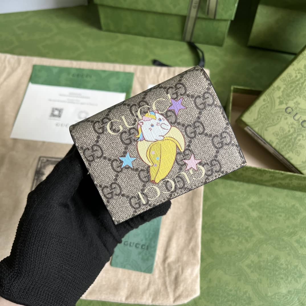 Gvc*1 Star Bananya Print Card Case Brown 701009 Replica Wallet