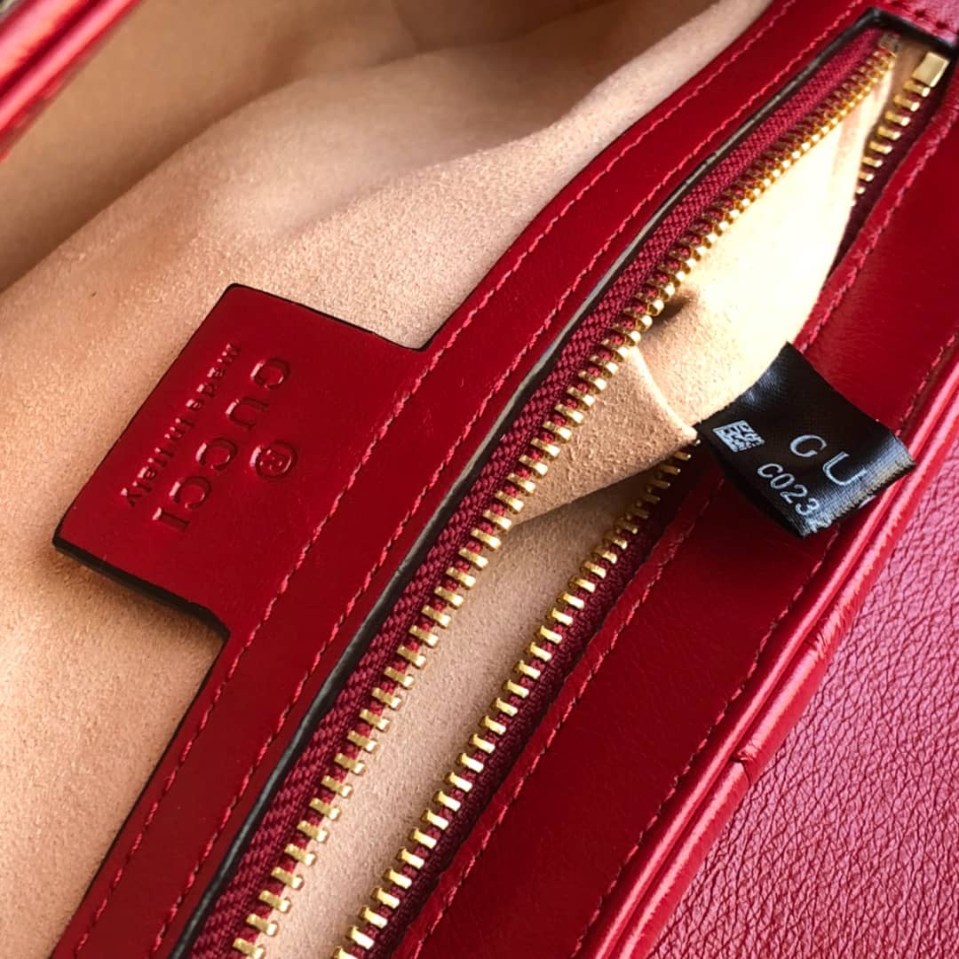 Gvc*1 GG Marmont Matelasse Shoulder Bag Replica Red 443497