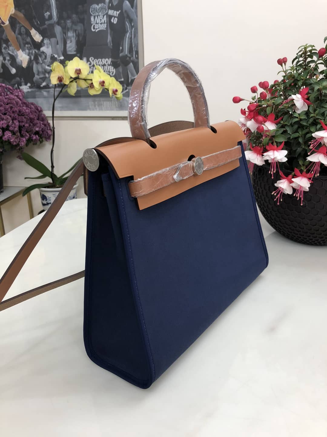 H**me5 Bag Replica 31 Canvas Leather HerBag