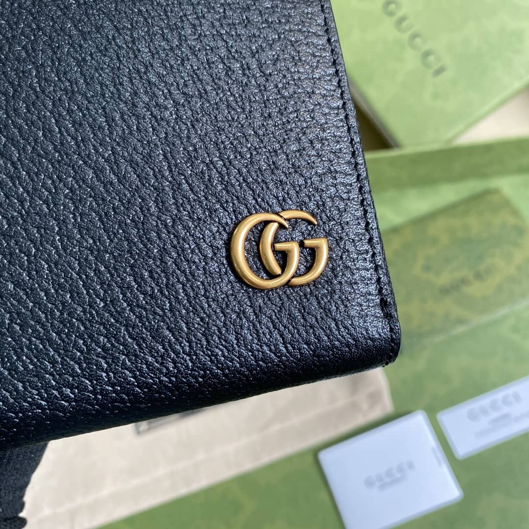 Gvc*1 GG Marmont Leather Zip Around Wallet Replica 428736