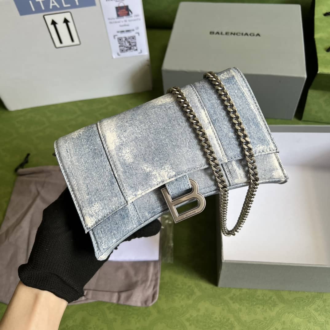 Gvc*1 × Ba1en*iaga Denim Shoulder Crossbody Bag 656050 Replica