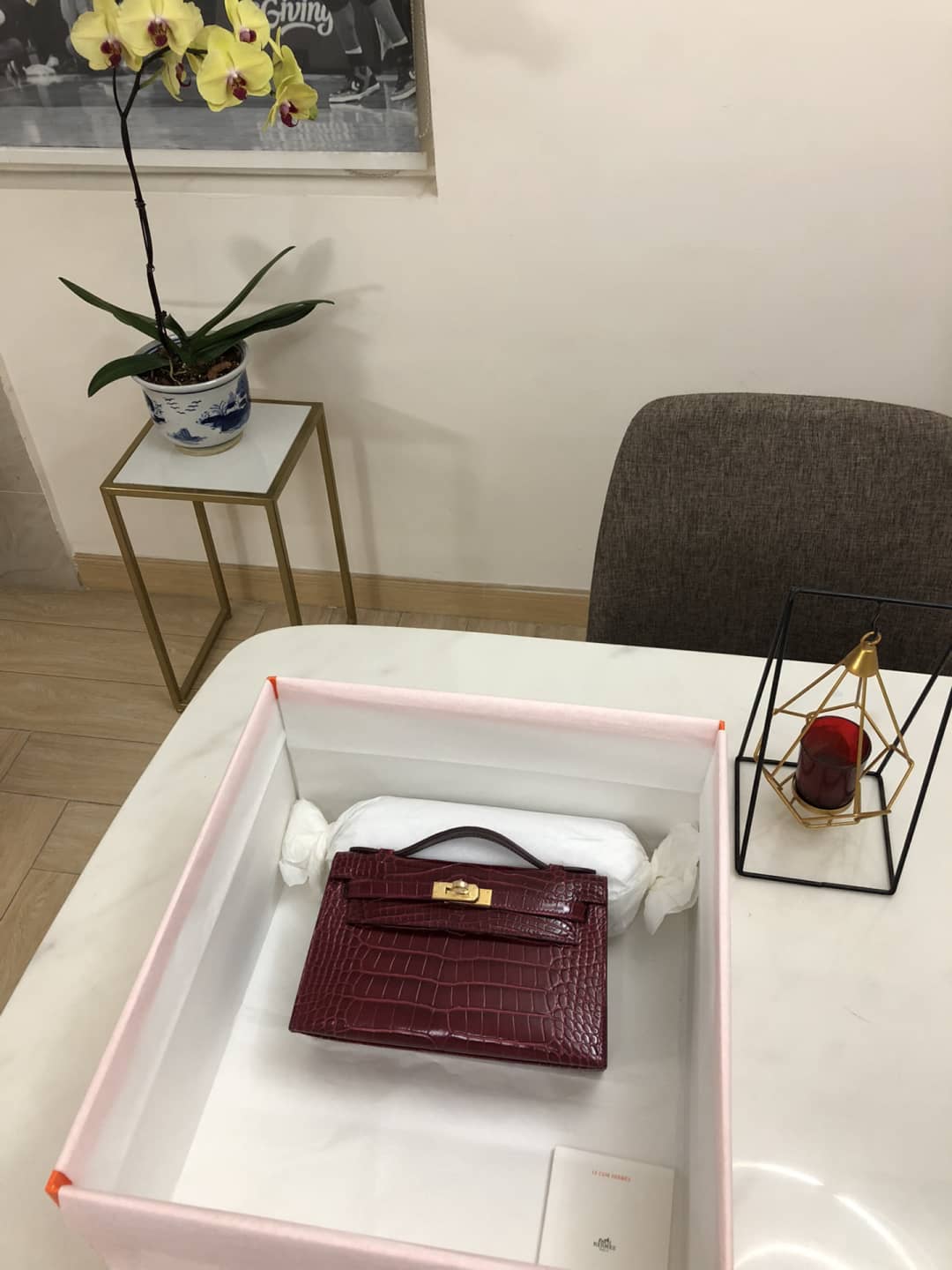 H**me5 Kelly Dupe 22CM Crocodile Shiny Replica Bag