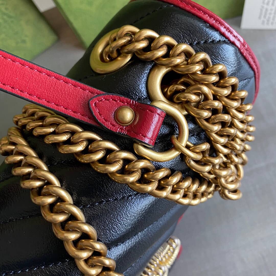 Gvc*1 GG Marmont Matelasse Shoulder Bag Replica Black 443497