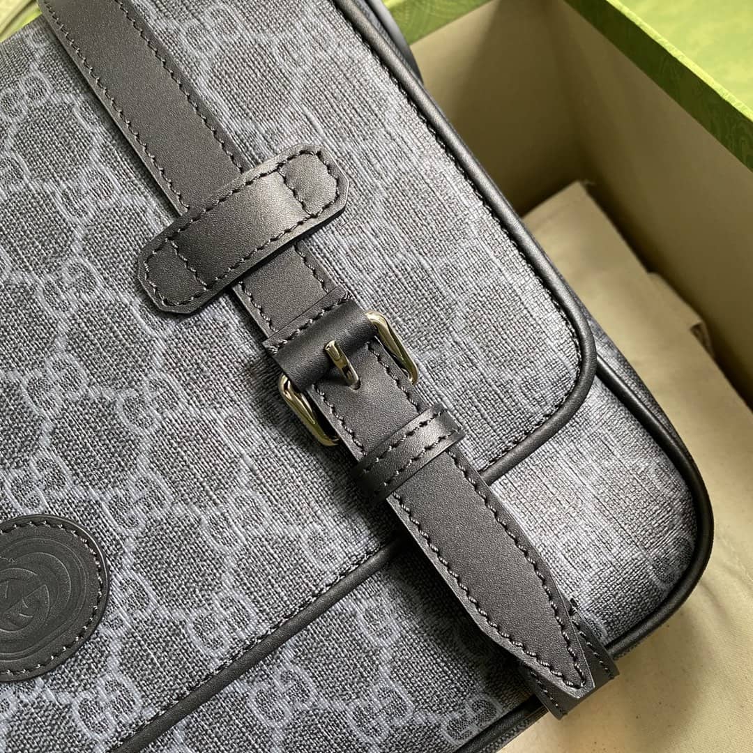 Gvc*1 Mens GG Svp*me Canvas Messenger Bag Black Replica 658542
