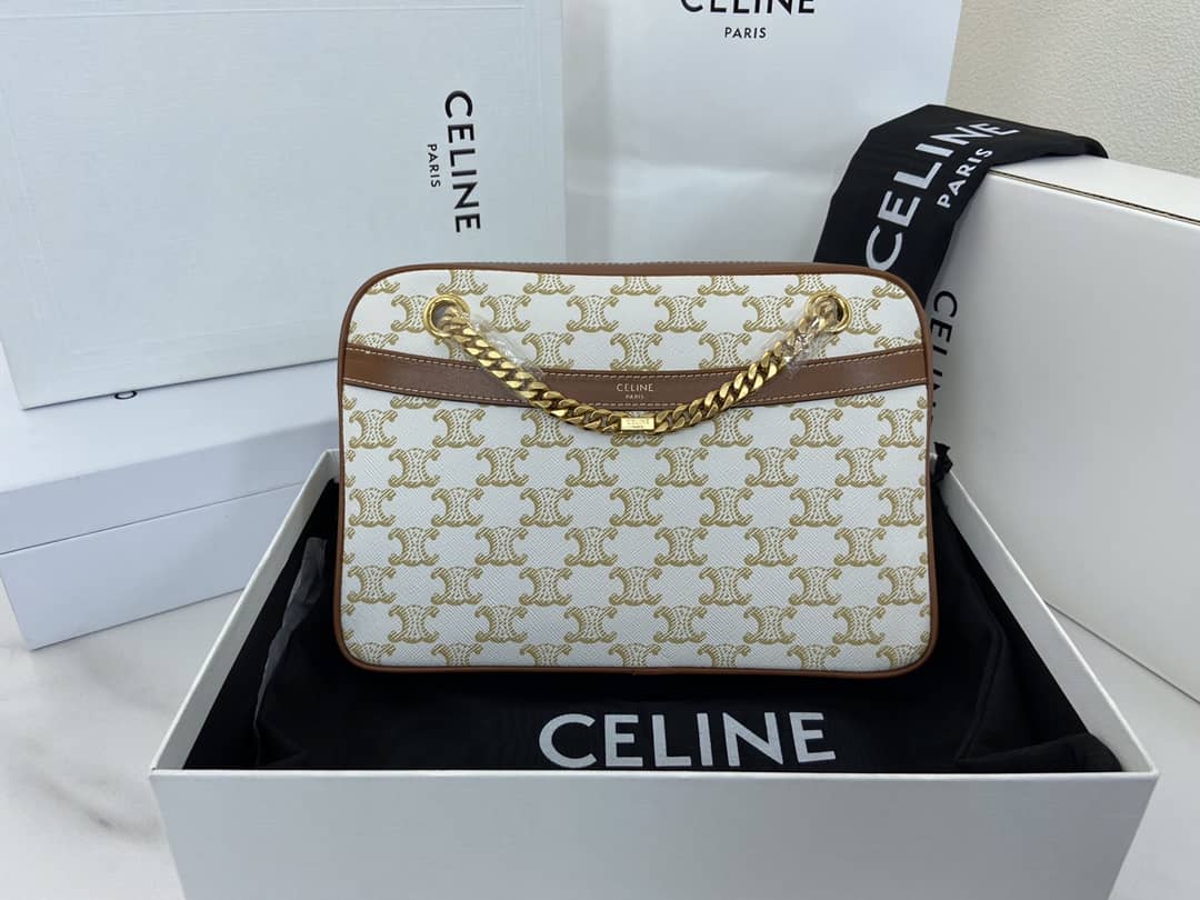 Ce1i*e Bag Dupe Triomphe Canvas Calfskin Small Patapans Bag