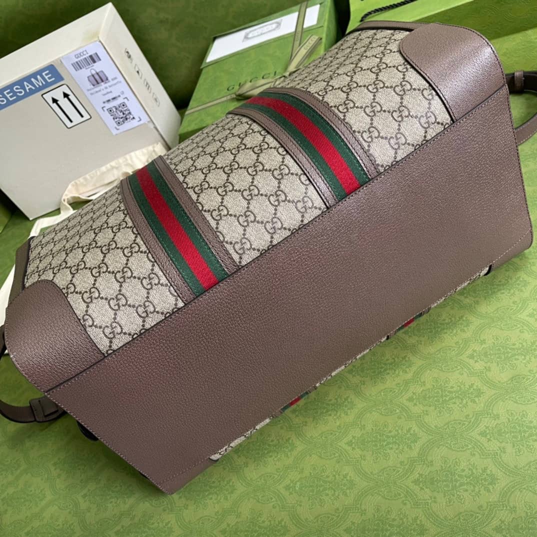 Gvc*1 GG With Web Leather Duffle Bag 645021 Replica