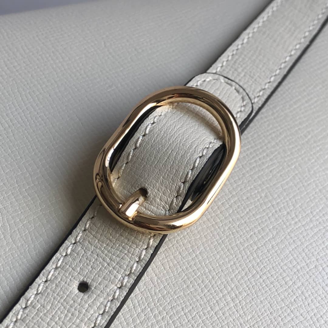 Gvc*1 GG Ring Torchon Leather Shoulder Bag Replica White 589474