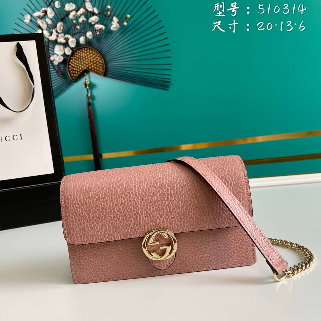 Gvc*1 Interlocking Crossbody Bag Chain Wallet Replica 510314