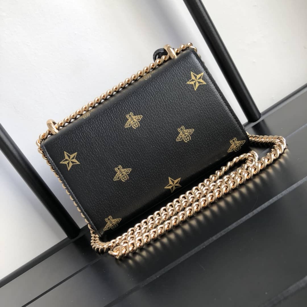 Gvc*1 Padlock Bee Star Small Shoulder Bag Replica Black 432182
