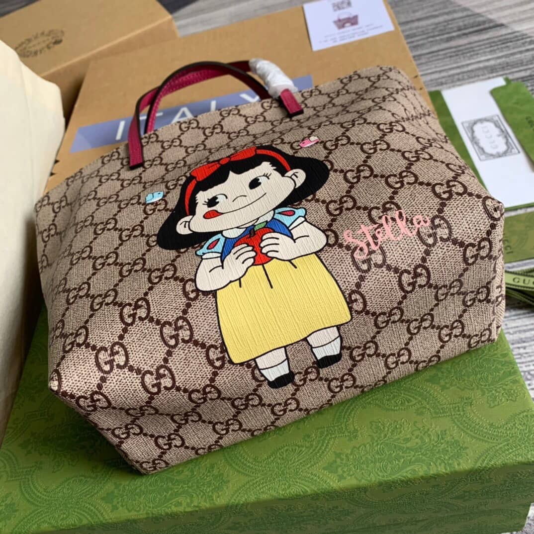 Gvc*1 Children GG Svp*me Canvas Replica Tote Brown 410812