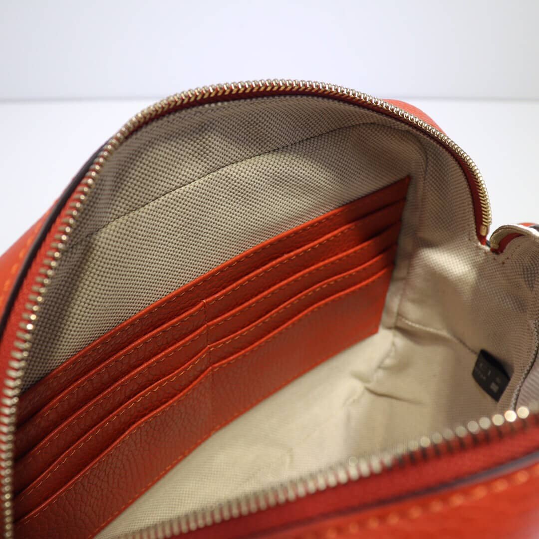 Gvc*1 GG Canvas Messenger Bag Replica Orange 449172