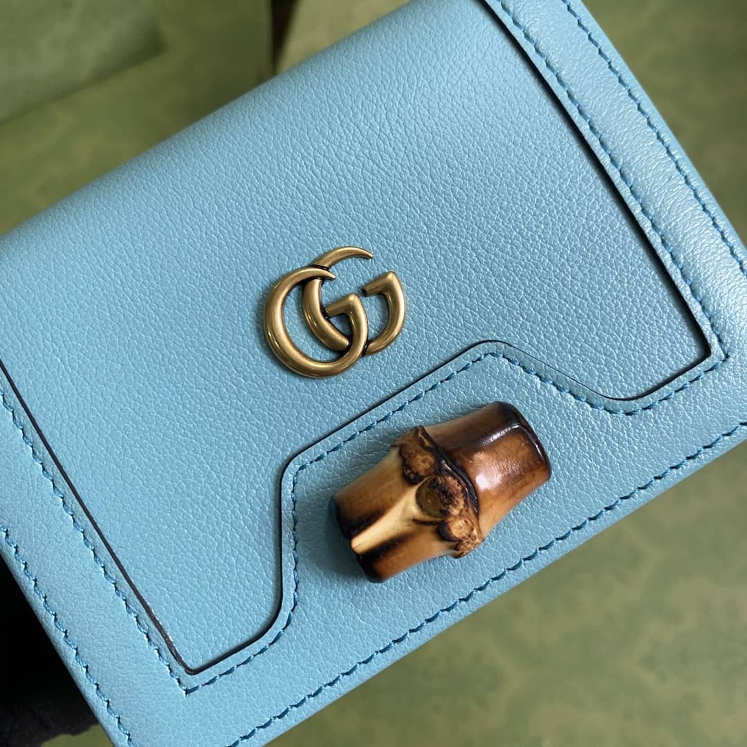 Gvc*1 Diana Leather Card Case Wallet Replica 658244