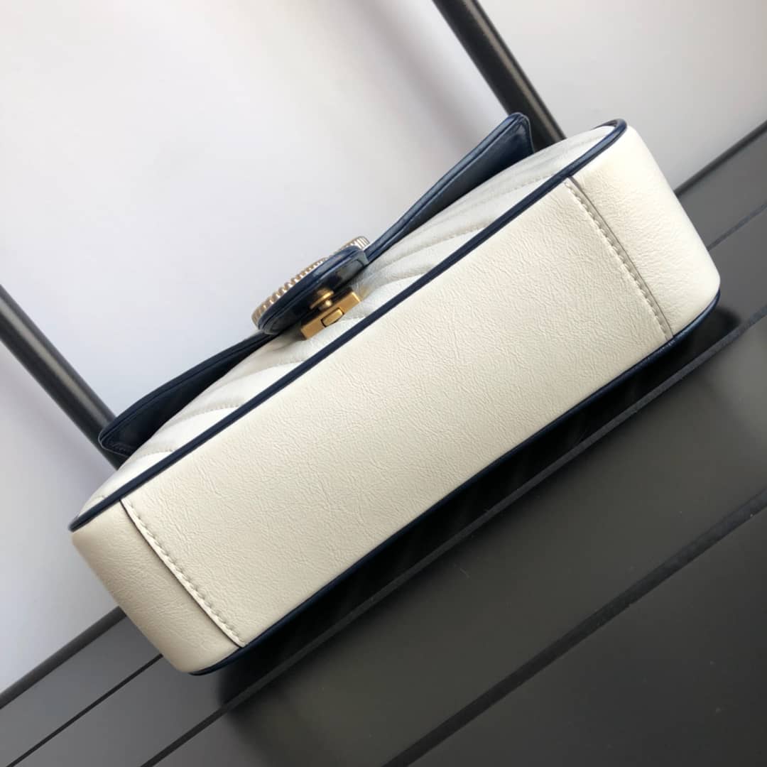 Gvc*1 GG Marmont Matelasse Shoulder Bag Replica White 443497