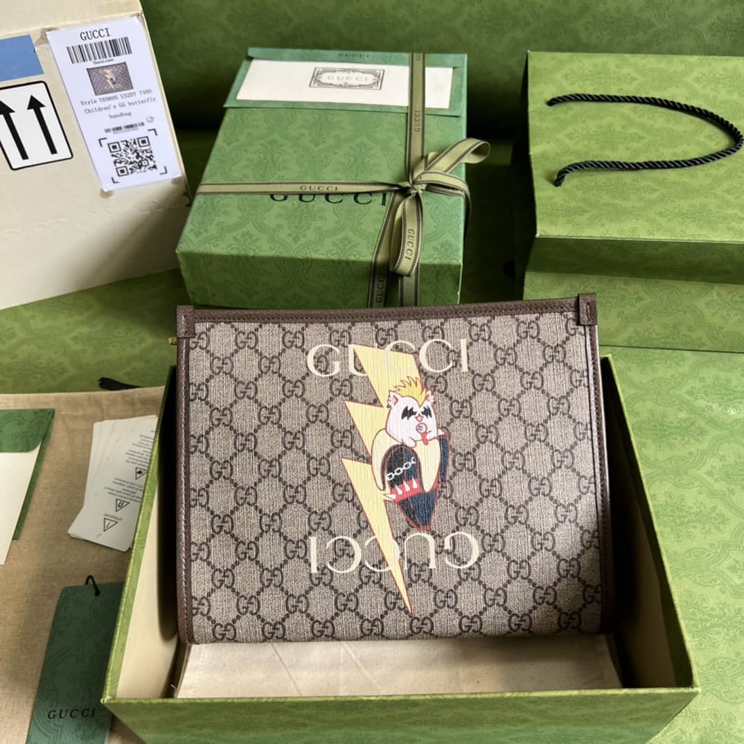Gvc*1 Bananya Print Pouch 703805 Replica Clutch