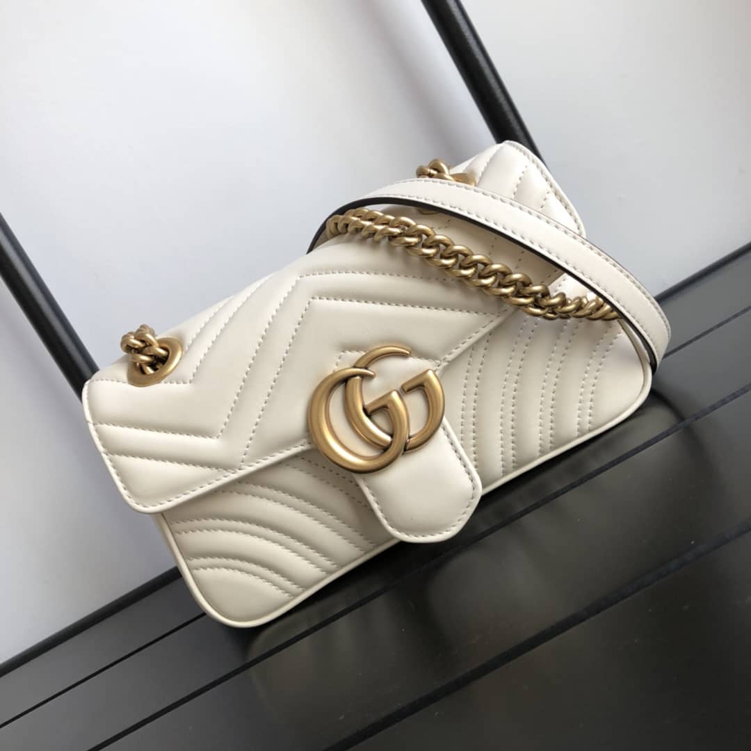 Gvc*1 GG Marmont Mini Matelasse Shoulder Bag Replica White 446744