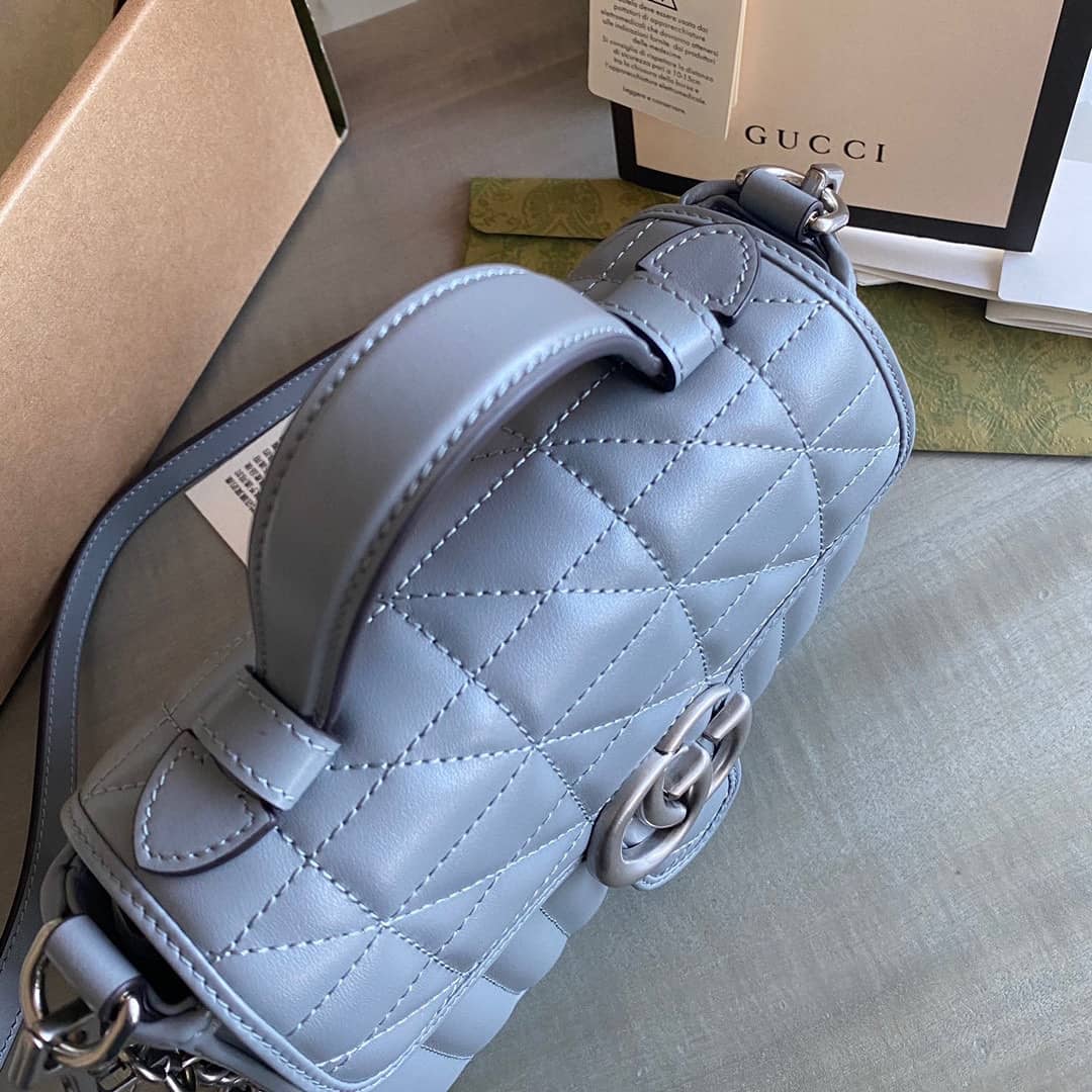 Gvc*1 GG Marmont Canvas Mini Top Handle Crossbody Bag 583571 Replica