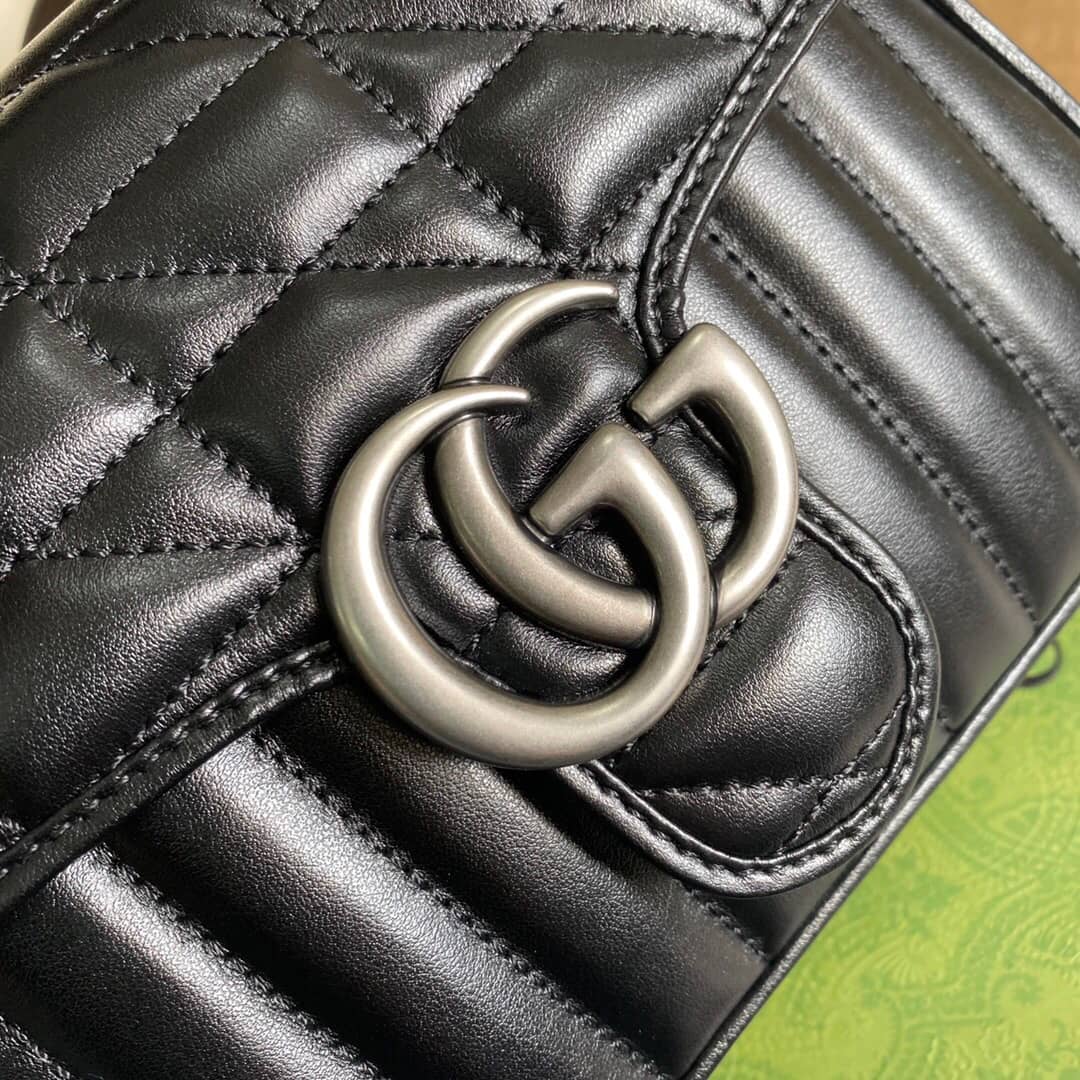 Gvc*1 GG Marmont Mini Top Handle Bag Replica Black 583571