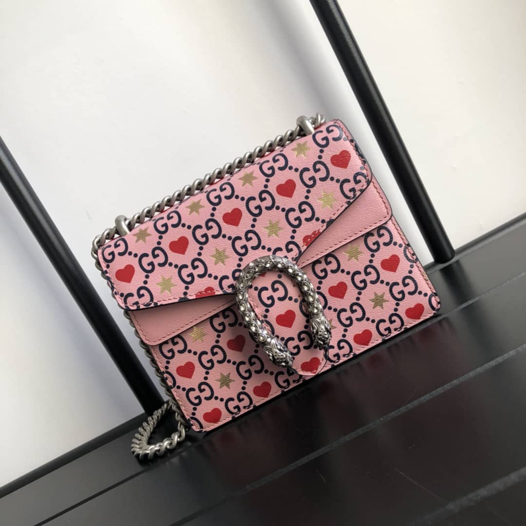 Gvc*1 Dionysus Dupe GG Svp*me Dionysus 2way Mini Chain Shoulder Bag  Pink 421970