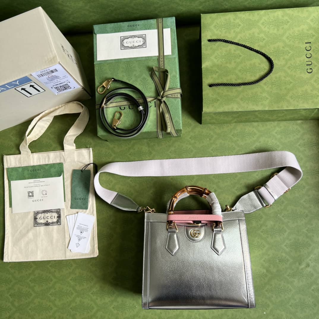 Gvc*1 Diana Small Tote Silver 702721 Replica Bag