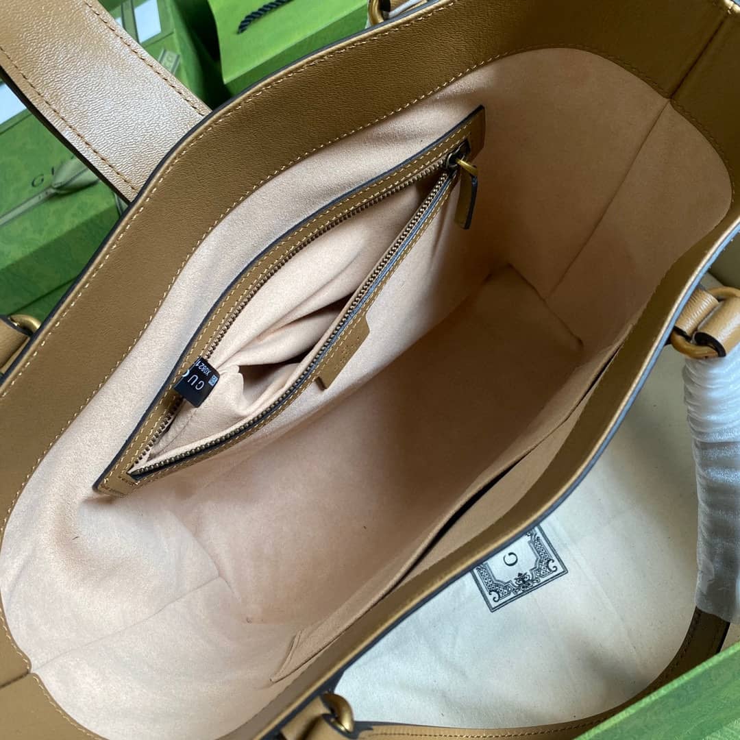 Gvc*1 Double G Leather Small Tote Replica 652680