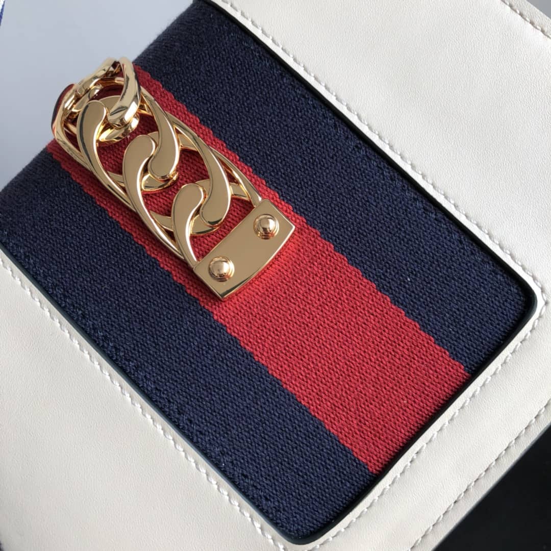 Gvc*1 Sylvie Leather Mini Chain Shoulder Bag Replica White 431666