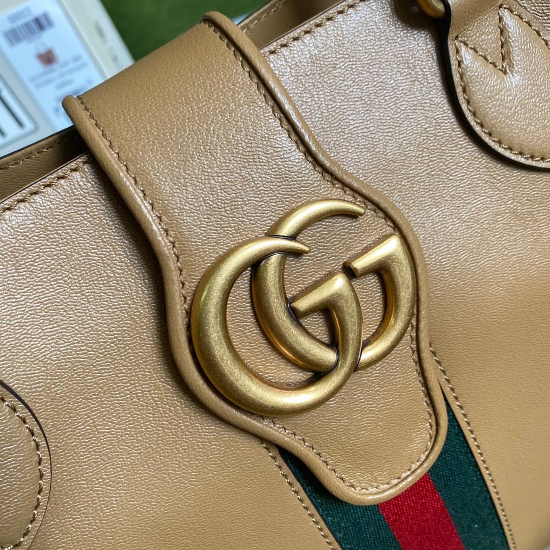Gvc*1 Double G Leather Small Tote Replica 652680