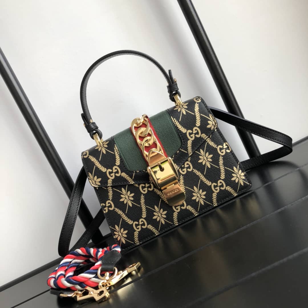 Gvc*1 Sylvie Leather Mini Shoulder Bag Replica White Black 470270