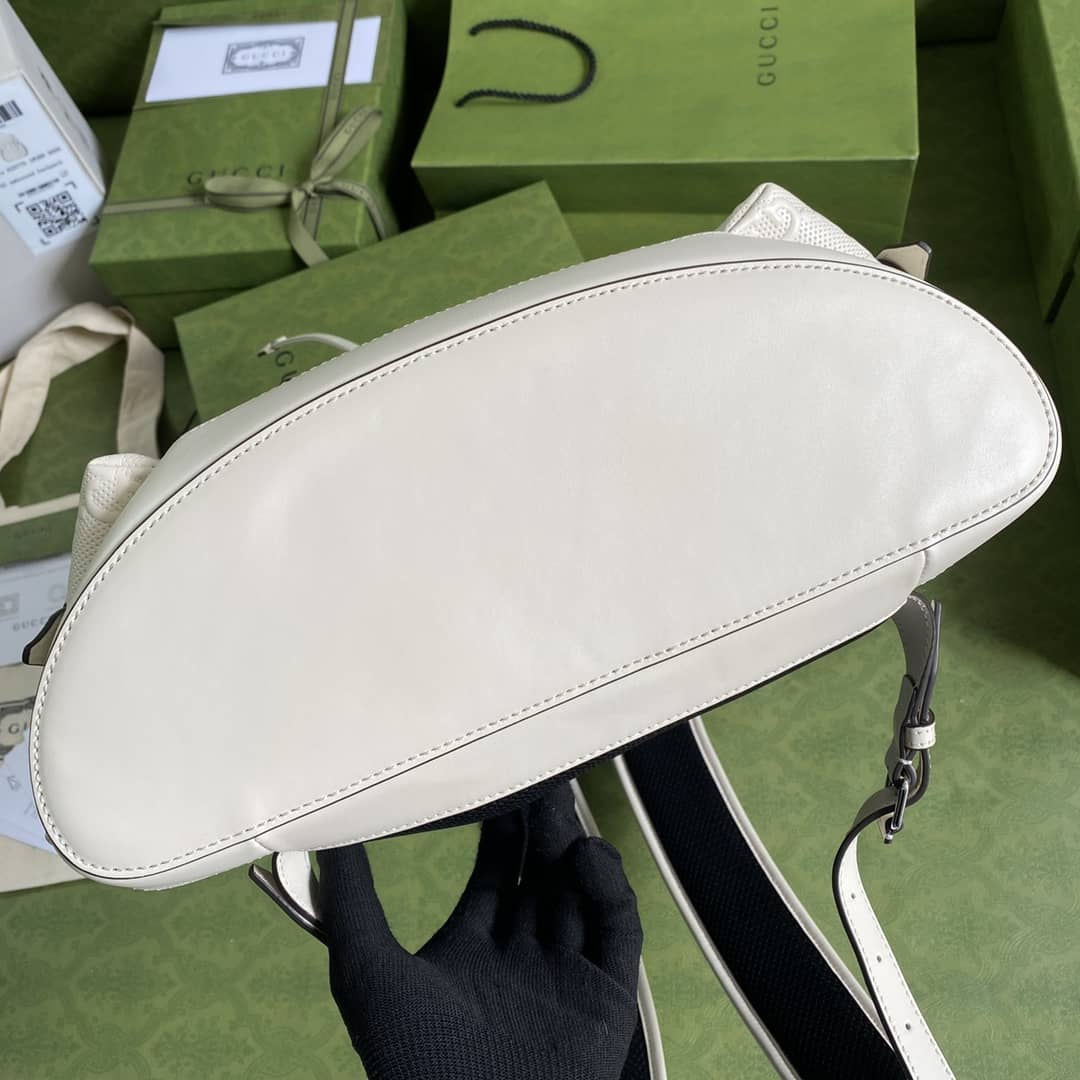 Gvc*1 GG Embossed Backpack Replica White 625770