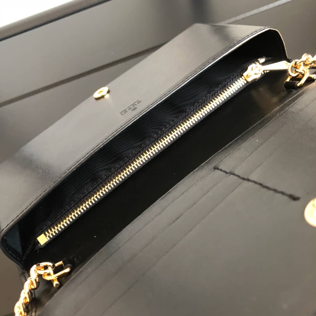 Gvc*1 GG Svp*me Horsebit 1955 Chain Wallet Replica Black 621892