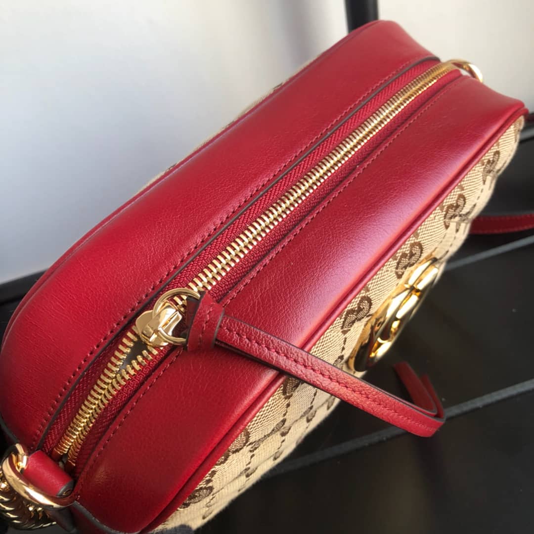 Gvc*1 Handbag Dupes GG Marmont Small Shoulder Handbag Camera Bag Replica Brown 447632