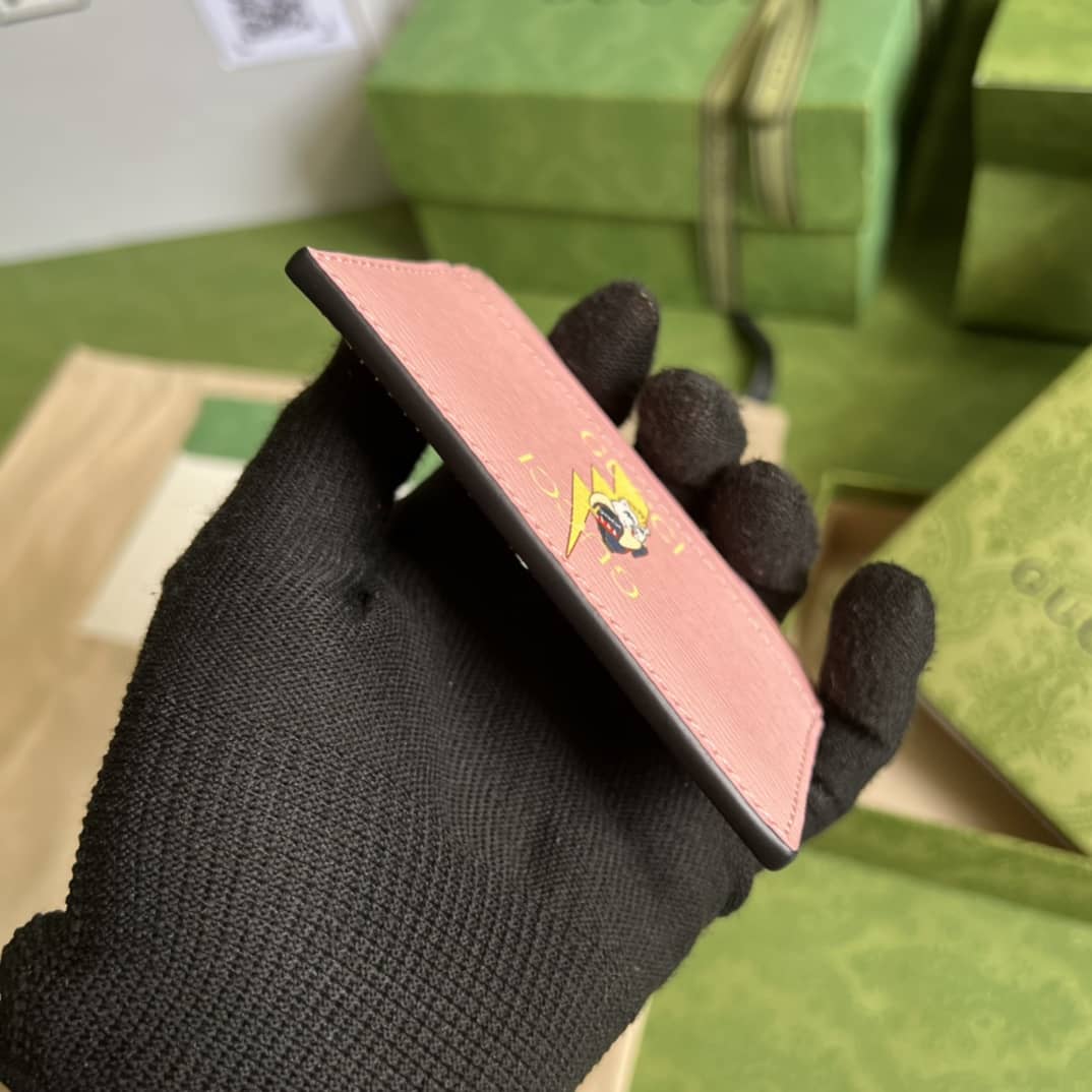 Gvc*1 Star Bananya Print Card Case Pink 701064 Replica Wallet