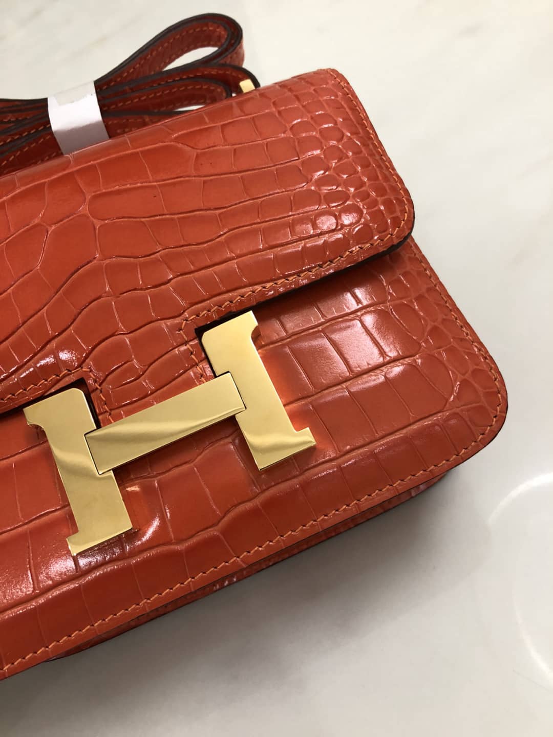 H**me5 Replica Constance 18CM Crocodile Shiny Bag