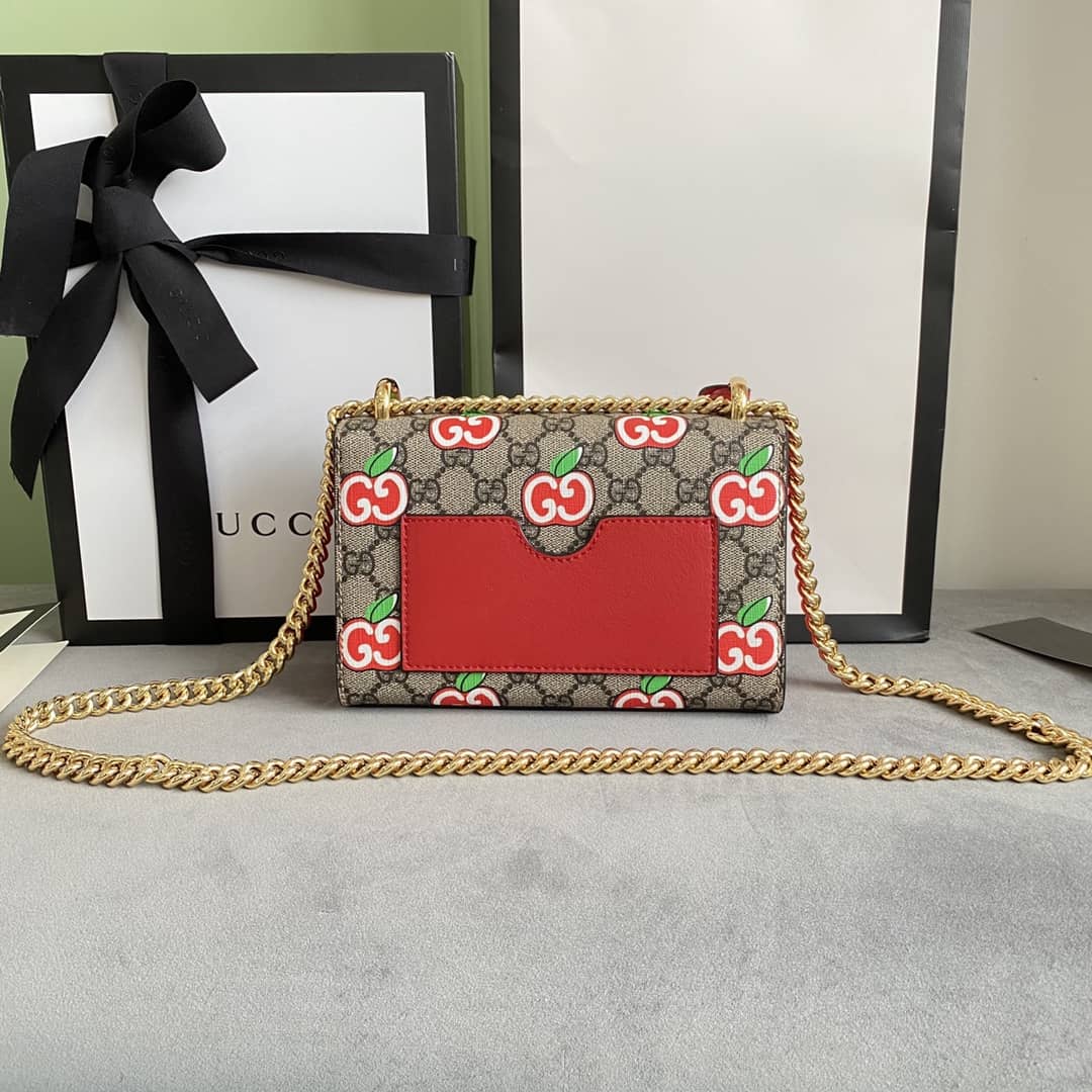Gvc*1 Padlock Small GG Chain Shoulder Bag Replica Red 409487