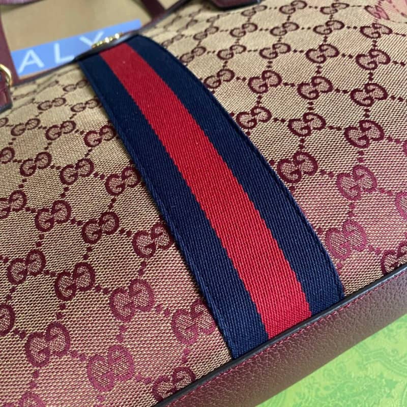 Gvc*1 Ophidia Leather Tote Replica Red 631685