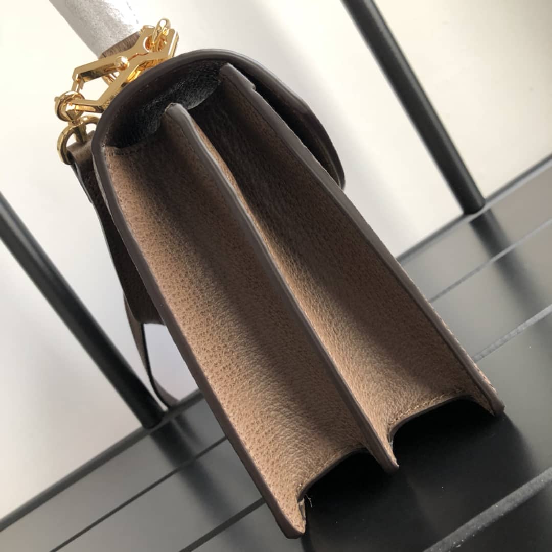 Gvc*1 Ophidia Small Top Handle Bag Replica Brown 651055