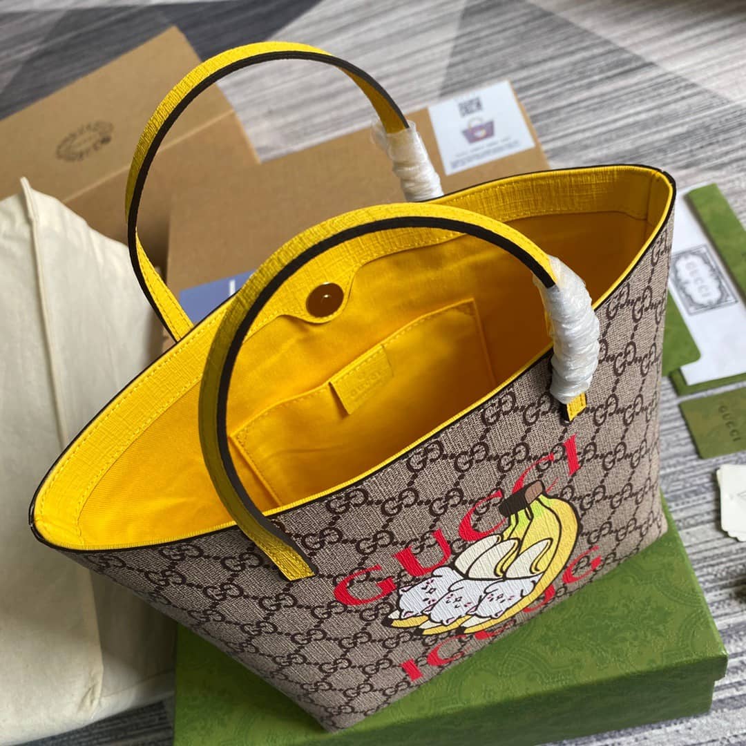 Gvc*1 Children GG Svp*me Canvas Replica Tote Brown 410812