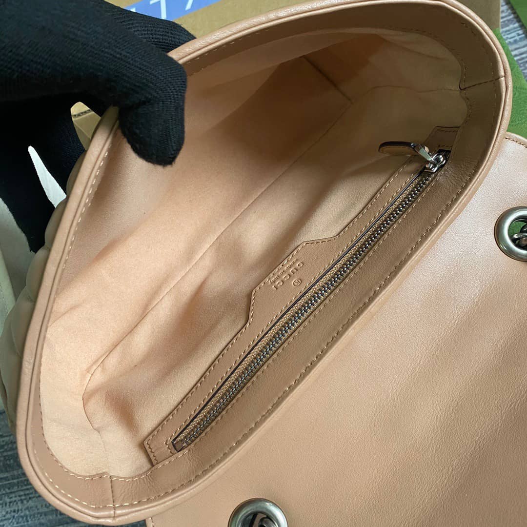 Gvc*1 GG Marmont Matelasse Shoulder Bag Replica Brown 443497