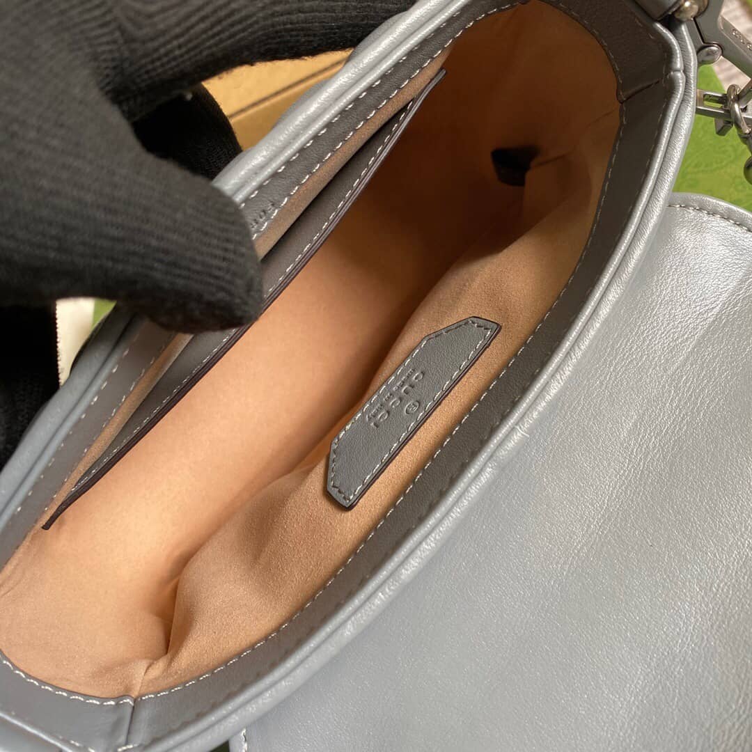 Gvc*1 GG Marmont Mini Top Handle Bag Replica Gray 583571