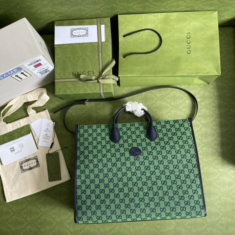 Gvc*1 Les Pommes Large Tote Replica Green 659980