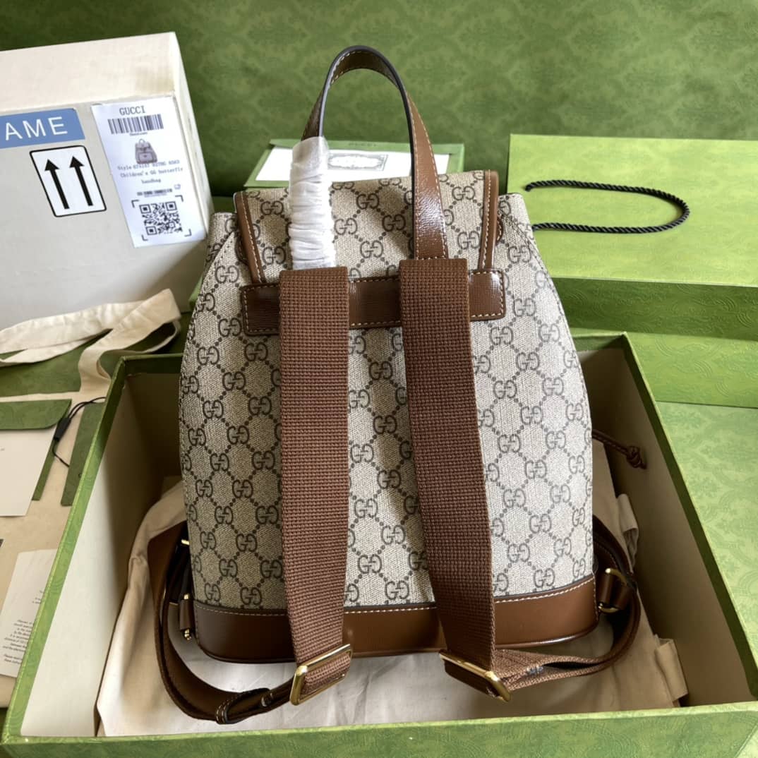Gvc*1 Interlocking GG Svp*me Backpack Beige Replica 674147