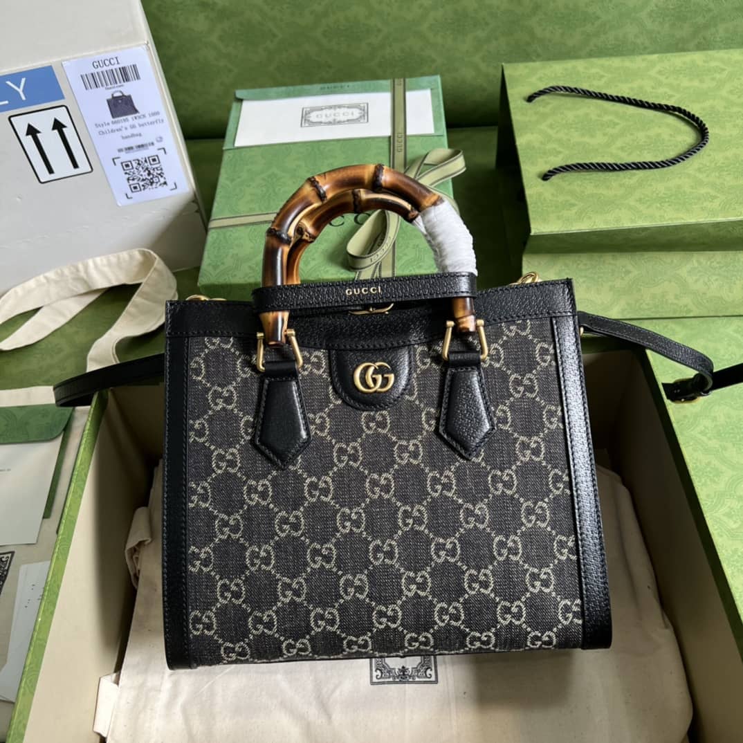 Gvc*1 Diana GG Small Black 660195 Replica Tote Bag