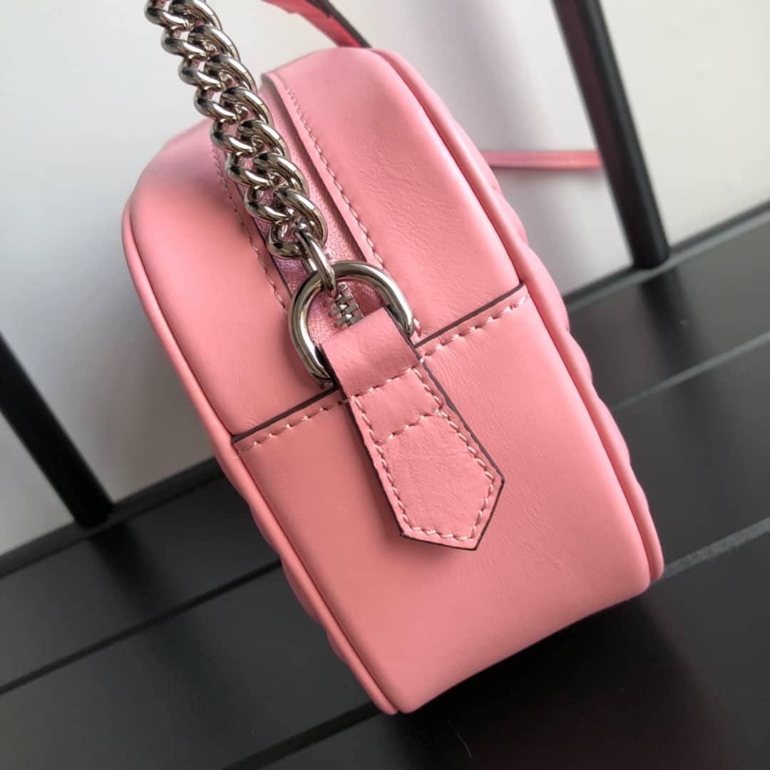 Gvc*1 GG Marmont Small Shoulder Handbag Camera Bag Replica Pink 447632