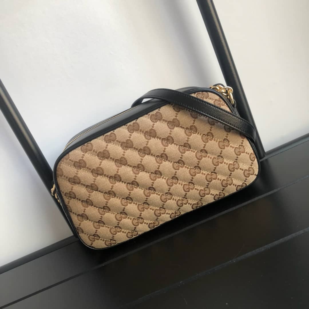 Gvc*1 GG Marmont Small Shoulder Handbag Camera Bag Replica Brown 447632