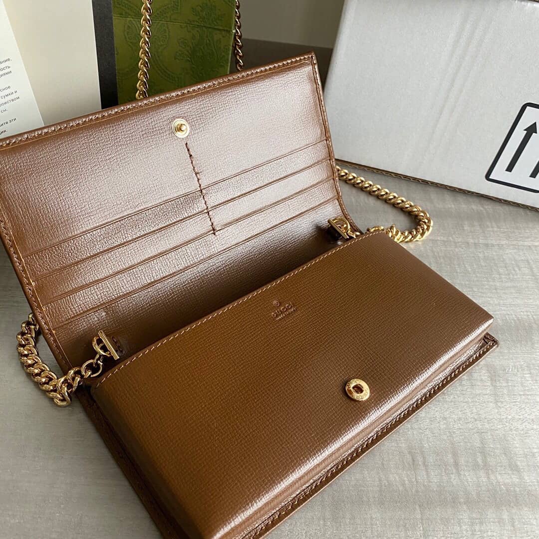 Gvc*1 GG Svp*me Horsebit 1955 Chain Wallet Replica 621892